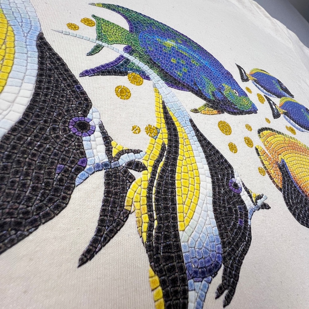 Florida Tropical Fish T-Shirt Mens XXL Delta Single Stitch Mosaic VTG 90s Tee - Picture 11 of 16